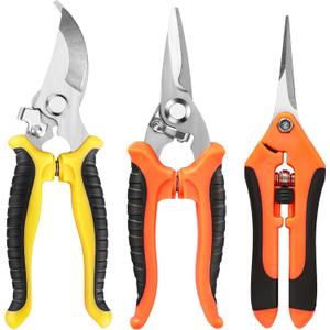 EWPJDK 3 Pack Garden Pruning Shears, Stainless Steel Shears, Gardening Shears, Scissors, Garden Clippers, Pruning Snips, Pruning Shears for Gardening Tools