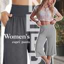 Neer 3 Pack Women Capri Pants Wide Leg High Waist Crop Lounge Sweatpants Loose Summer Casual Workout Pants with Pocket (S)