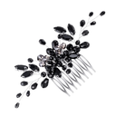 Black Teardrop Hair Side Comb Crystal Hair Pieces Rhinestone Headpieces Bride Wedding Hair Comb Bridal Hair Clip Side Combs Flower Headdress Hair Accessories for Women and Girls