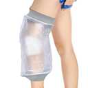 Waterproof Knee Cast Cover for Shower,Watertight Cast Bag Covers- Shower Protector for Knee Replacement Surgery, Wound, Burns Reusable (Size Large)