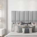 Art3d Peel and Stick Headboard for Twin in Grey, Pack of 4 Panels Sized 9.85" x 23.62", 3D Wall Panel, Upholstered