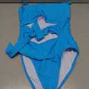 Viottiset Women's Bandeau One Piece Swimsuit Strapless Tie High Cut Out Bathing Suit M