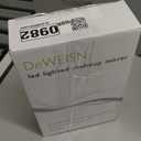 deweisn Floor Mount Tri-Fold Lighted Vanity Mirror with 21 LED Lights, Touch Screen and 3X/2X/1X Magnification, Two Power Supply Modes Make Up Mirror,Travel Mirror (White)