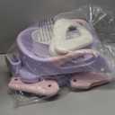 3-in-1 Potty Training Seat & Training Toilet & Potty Chair, Height Adjustable Toddler Toilet Seat for Kids Boys Girls, Foldable Potty Training Toilet with Splash Guard and Anti-Slip Steps (Purple)