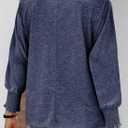 Dokotoo Womens Tops Long Sleeve Tops Shirts 2025 Spring Trendy Business Work Loose Basic T-Shirts (Blue, L)