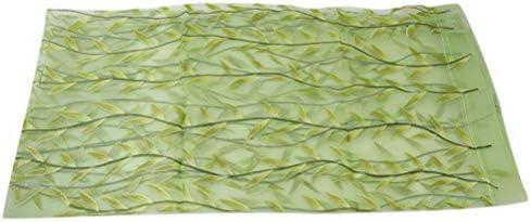 Flybloom Willow Leaves Print Sheer Curtains for Living Room Bedroom Fresh Style Window Curtain(Green)
