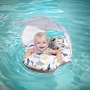 Baby Pool Float with Sun Canopy Inflatable Toddler Swimming Float with Anti-Backflip Tail Infant Pool Floaties for Ages of 6-30 Months (X-Large, Camo)