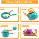 200Pcs Mini Play Kitchen Accessories for Kids, Pretend Cooking Playset with Cookware, Tableware & 2 Fruit Sets, Learning Gift for Girls, Boys, Toddlers, Green