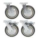 8 Inch Caster Wheels Set of 4 Heavy Duty Swivel Casters, 2 with Brake Locking, 2 Without Brake Locking, 360 Degree Rotating Top Plate Casters, for Workbench Cart Furniture