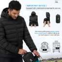 3 x ASPO Men's Packable Puffer Jackets Winter Lightweight Detachable Hood Water-Resistant Down Coats Warm Insulated Hiking Travel (Large, Black)