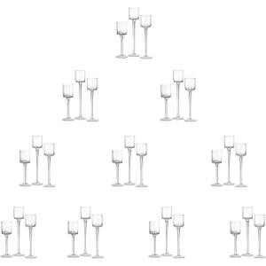 Glass Candleholders Tea Light Candle Holders Clear Wedding Weddings Hurricane Tall Elegant Ideal for Dining Party Home Decor Parties Table Settings Gifts Different Sizes (10 Sets Small Clear)
