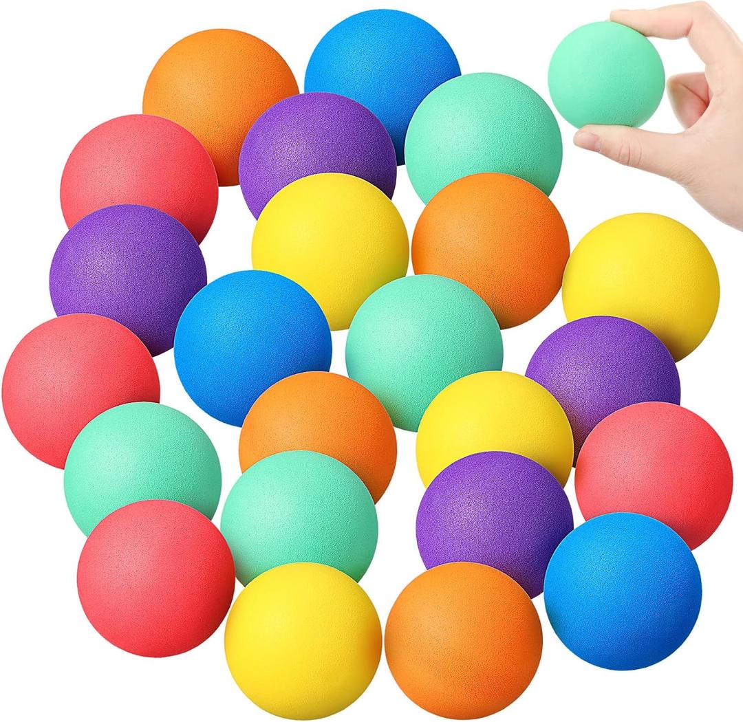 Gejoy 24 Pieces Soft Foam Balls Bulk Lightweight Mini Balls for Safe Indoor Toys Fun Assorted Colors Sponge Balls Birthday Party Favors Bag Gifts for Boys and Girls, 2.36 Inch