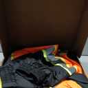 Hi Vis Safety jacket for men,Reflective high Visibility Hooded jacket,Work Bomber Jacket with Pockets and Zipper,Waterproof,ANSI Class 3 Black Bottom Tangerine,5XL