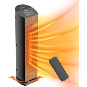 QOWETU Space Heater for Indoor Use with Remote - 70° Oscillating Tower Electric