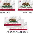 California Republic State Flag Double Sided 3x5 Outdoor Heavy Duty 3 Ply Cali Bear Flags with Durable Canvas Header and 2 Brass Grommets Vivid Colors CA Flags