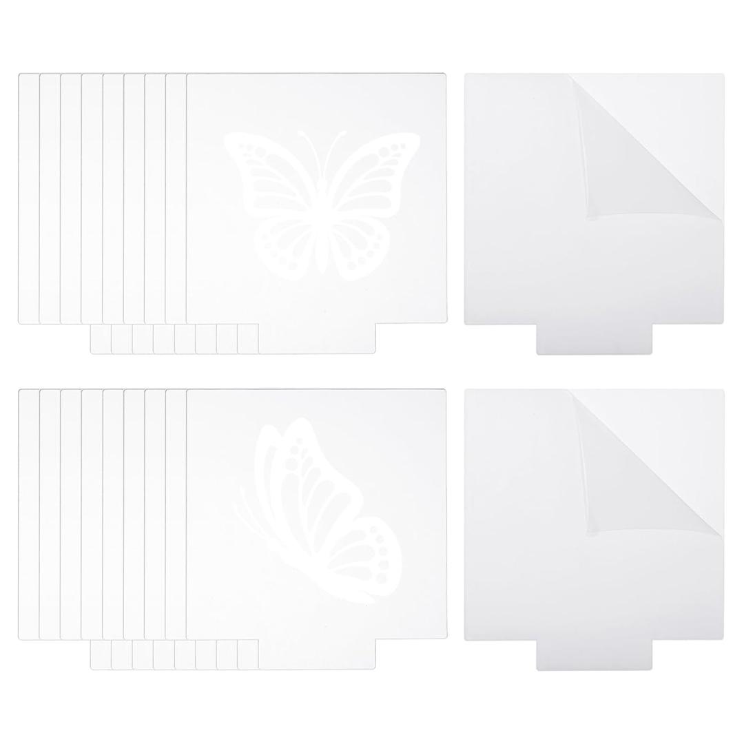 PATIKIL 36Pcs 6.6x5.9 Acrylic Sheet Clear Blank Cast for LED Light Base, 2mm/0.08" Thick Square Transparent Panel Board with Film for Table DIY Display Project