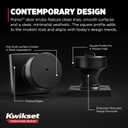 Kwikset Pismo Interior Privacy Door Knob with Lock, Door Handle For Bathroom and Bedroom, Matte Black Keyless Turn Lock Doorknob, with Microban Protection