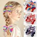 3PCS Hair Bows for Girls Hand-made Colorful Grosgrain Ribbon Hair Bows Alligator Clips Hair Accessories Barrettes for Little Teen Toddler Girls Kids (Rose Plaid)