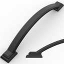 Amerdeco 10 Pack Matte Black Cabinet Pulls 5 Inch(128mm) Hole Centers, Handles for Kitchen Cabinet Hardware, Arch Cabinet Handles for Bathroom Dresser Drawer Handles ZH0016
