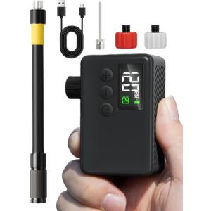 GPUTEK Mini Bike Tire Air Pump: Fast Inflate Portable Small Bicycle Electric Pump for Presta and Schrader Valves, 120 Psi High Pressure Pump with Digital Gauge for Road Bike, Mountain Bike, E-Bike