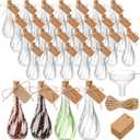 Lounsweer 30 Pack 5 oz Plastic Potion Bottles with Caps Clear Sand Art Bottles with Twine and Tags Souvenir Jars Bulk Wish Candy Jar for DIY Wedding Party Favors Decoration(Cork Stopper)