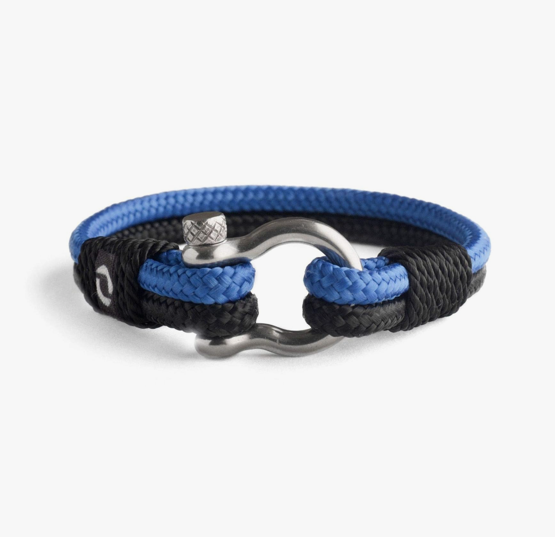 Mens Rope Bracelet - Stainless Steel Silver Shackle, Extremely Durable and Scratch Resistant Waterproof Paracord, Handmade, Nautical Wristband for Men