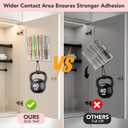 2Pack Acrylic Straw Holder for Cabinet Door with Detachable Double Sided Adhesive Hooks, Straw Organizer Height Adjustable and Reusable