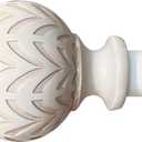 Hermosa 48-86 Inch Adjustable Curtain Rod Set, 5/8 Inch Diameter in Antique White