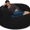 Chill Sack Bean Bag Chair - 5' Giant Memory Foam Lounge Chair with Soft Microfiber Cover  Cozy Furniture for Living Room, Dorm, & Kids' Rooms  Comfortable 5 Ft, Microsuede Lounge Sofa, Black