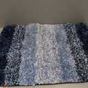 Arotive Microfiber Bathroom Rugs, Shaggy Soft and Absorbent Bath Rug, Non-Slip, Thick Plush Machine Washable Dry Bath Mats for Bathroom, Tub and Shower, 24x16, Blue, Rectangular