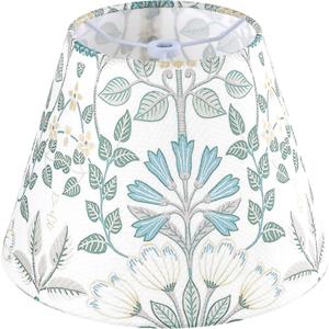 GO&SO Small Bell Lampshade Multi-Floral-5"Top 9" Bottom 6.4" High (Clip-on/Spider) Drum Lamp Shade for Table Lamps & Wall Lamps Modern Printed Lampshade Replacemnt,Barrel & Scallop Shade -1 Pack