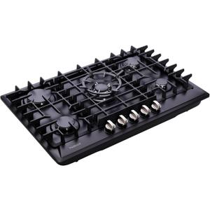 30 Inch Gas Cooktop, Built-in 5 Burners Stainless Steel Stove Top Propane/Natural Gas Convertible Dual Fuel Cooktop (Black)