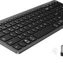 TECKNET Rechargeable Bluetooth Slim Wireless Keyboards  USB+BT Compact Keyboard with Number Pad, Multi Devices Easy Switch, Low Profile Flat Keyboards for Laptop, Computer, MacBook, Mac, Windows