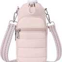 Water Bottle Bag 40 oz Crossbody Holder for Walking Hiking Insulated Carrier Purse with Adjustable Strap (Pink)