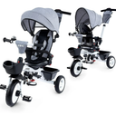 Baby Tricycle, 6-in-1 Folding Kids Trike with Removable Push Handle, Rotatable Seat, Adjustable Canopy, Storage Box, Safety Harness, Balance Bike, Toddler Trike for 7 Months - 5 Year Girls and Boys