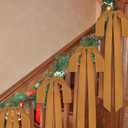 Aneco 6 Pieces Large Khaki Velvet Christmas Bows 35 x 16 Inch Christmas Swag Bow Pre Tied Fence Staircase Wreath Bows Holiday Tree Topper for Xmas Home Door Outdoor Decorations