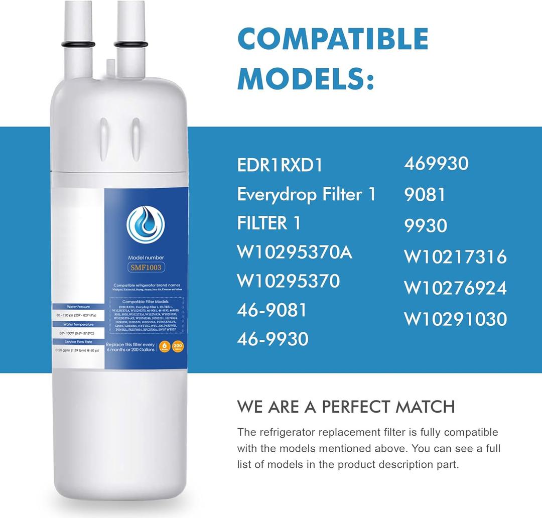 Replacement for EDR1RXD1, W10295370A, WHR1RXD1, Compatible with Kenmore 46-9081, 9081, 46-9930, 9930, P4RFWB, P8RFWB2L, W10276924, W10291030