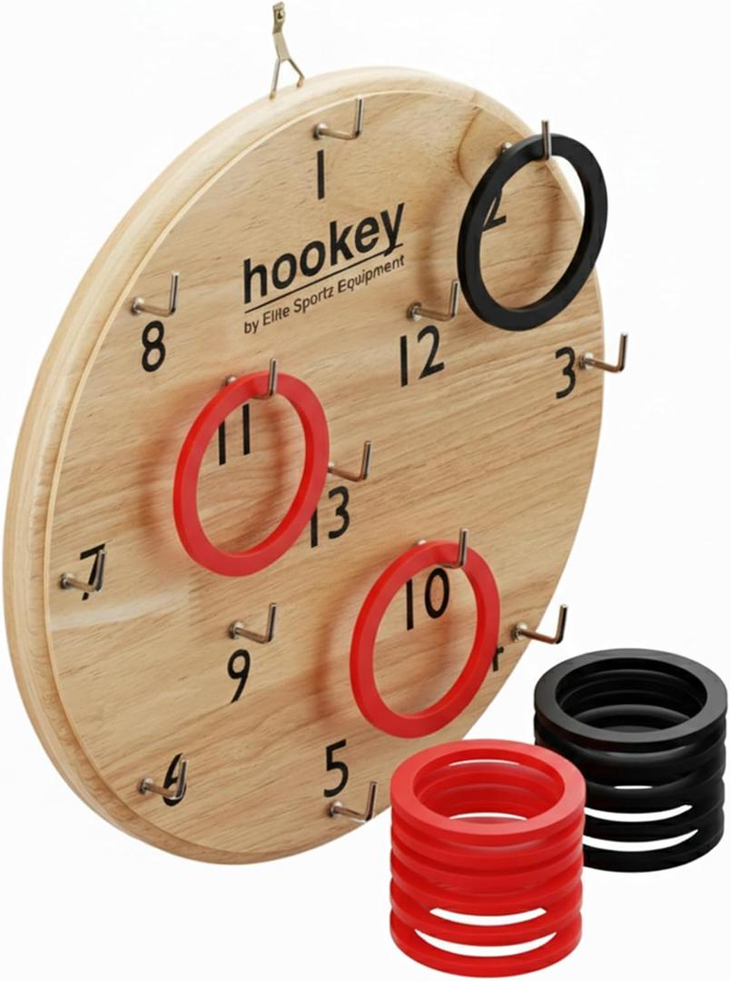 Elite Sportz Equipment Ring Toss Game | Sturdy Wooden Board Set for Kids Outdoor Games | Camping Activities - Adults & Kids Picnic (20")