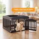 NEWBULIG Dog Playpen 4-Panel, 24IN Puppy Playpen, Stable Dog Play Pen Indoors/Outdoor with Secure Locking Door, Plastic Pet Fence for Small & Medium Dogs