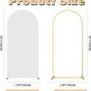 6FT Wedding Arch Backdrop Stand and White Arch Cover, White Spandex Fitted Backdrop Cover and Gold Wedding Arch Frame for Birthday Party Wedding Ceremony Bridal Baby Shower, Parties Decoration.