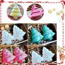 AnyDesign Christmas Silicone Molds Red Green Xmas Tree Candy Chocolate Mould Christmas Non-Stick Fondant Baking Mold for Handmade Soap Pudding Jelly Ice Cube Tray Cake Cupcake Topper Decor, 2Pcs