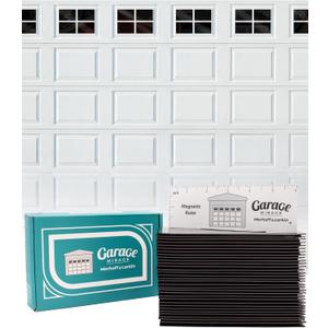 Magnetic Garage Door Windows | Fits 2 Car Garage | Strong & Glossy Real Look | Decorative Black Window Decals | Magnets Hardware Set | Faux Kit | Perfect Decoration & Easy Installation Home Upgrade