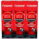 Colgate Optic White Pro Series Stain Prevention Hydrogen Peroxide Toothpaste, Teeth Whitening Toothpaste, Effectively Removes Tea, Coffee, and Wine Stains, Enamel-Safe for Daily Use, 3 Pack, 3.0 oz
