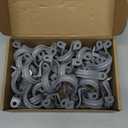 Demissle PVC Conduit Clamp 2 Hole Straps Heavy Duty Grey Plastic Conduit Strap U Clip Mounting Bracket for Cables(50 Pcs,1 Inch)