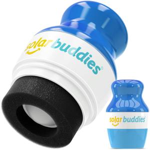 Solar Buddies Sunscreen Applicator - Single Full Blue - Refillable Roll on Sponge Sunscreen, Sun cream & Lotion Applicator For Kids, Adults & Families - Holds 3.4fl oz, Perfect Size for Travel