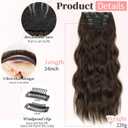 KooKaStyle Wavy Thick Clip in Hair Extensions 24" Dark Chocolate Brown