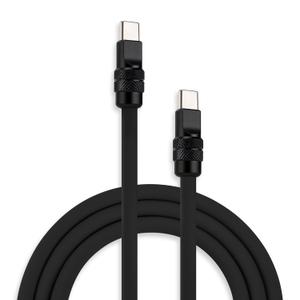 chubbycable Chubby 2.0 USB C 240W Fast Charging Cable Silicone Soft Durable USB C Cable Extra Thick Charger Cord Compatible with iPhone 17-15 Series iPad, Black+Black, Type-C to Type-C, 4.9FT