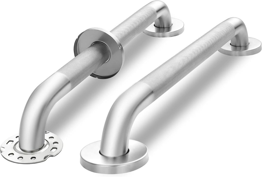 Grab Bars for Bathtubs and Showers, 304 Stainless Steel Handicap Grab Bar, Anti Slip Bathroom Handrail with Knurled Surface, Holds up to 500 LBS Safety Shower Handle (24 Inches 2 Pack)