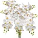 30 Inch White Orchids Artificial Flowers Real Touch Phalaenopsis Spray Artificial Orchid Stems with 12 Orchid Flowers Fake Phalaenopsis Tall Faux Flowers Arrangement for Home Decor Party Wedding Decor