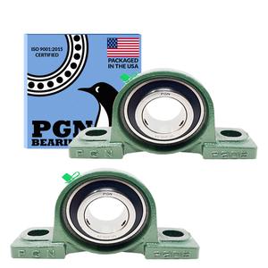 PGN UCP208-24 Pillow Block Bearing - Pack of 2 Mounted Pillow Block Bearings - Chrome Steel Bearings with 1 1/2" Bore - Self Alignment